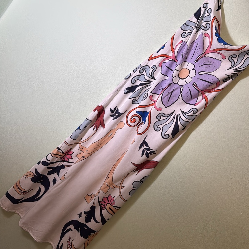 Carolina K slip dress Floral Print Maxi size L - Picture 8 of 15